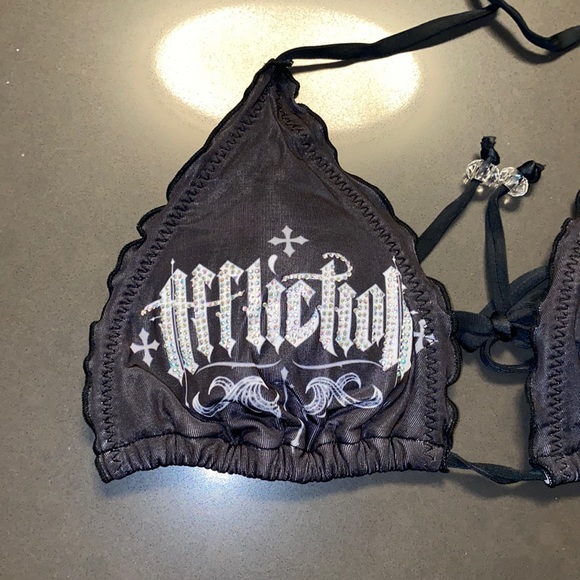 NWT Affliction Black Premium Stone Flower Bikini - Picture 4 of 8
